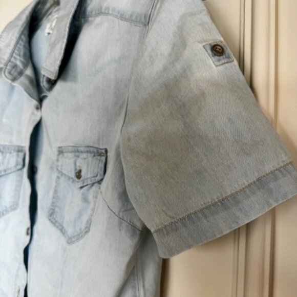 Short sleeves denim chemisier - Picture 3 of 4